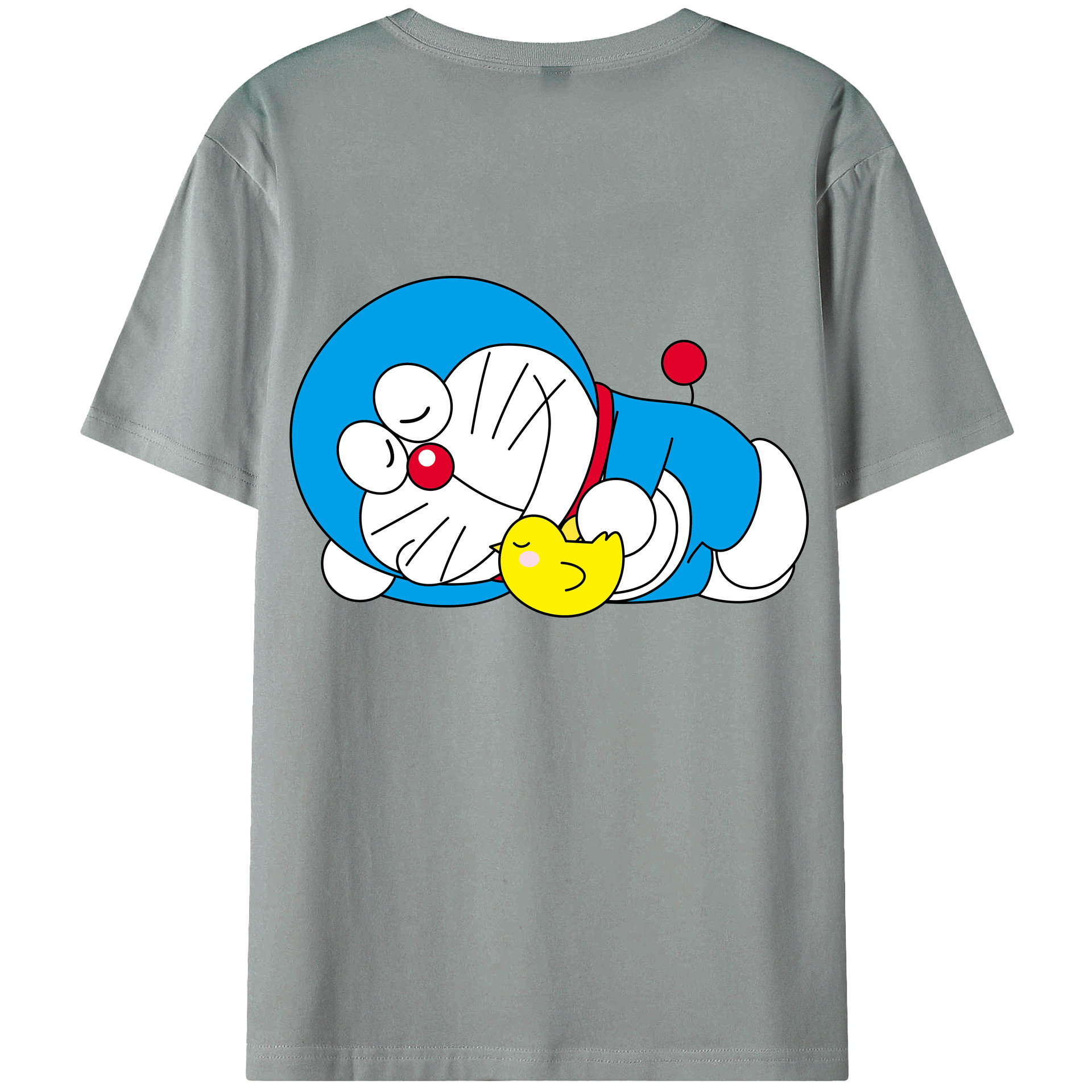 （画像用） ドラえもん Doraemon 綿100％ メンズ半袖Tシャツ（バックプリント） 通気性